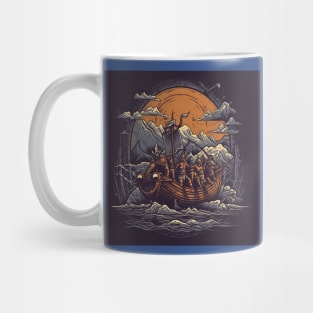 Viking Raiders on Longships Mug